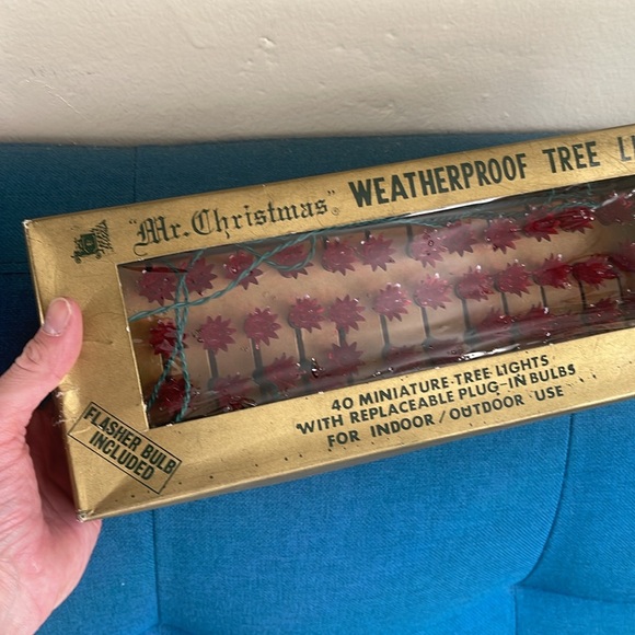 1960s vintage red flower string lights - Picture 4 of 9